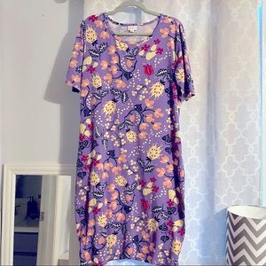 Purple floral midi dress